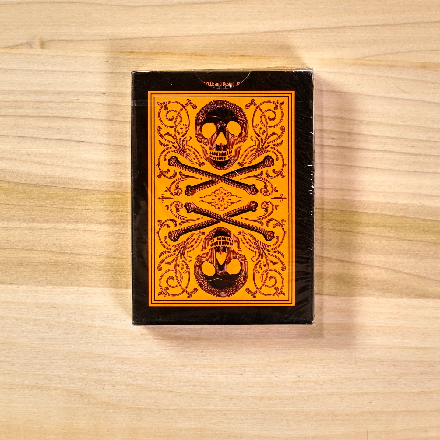 Bicycle Skull Metallic Orange Playing Cards