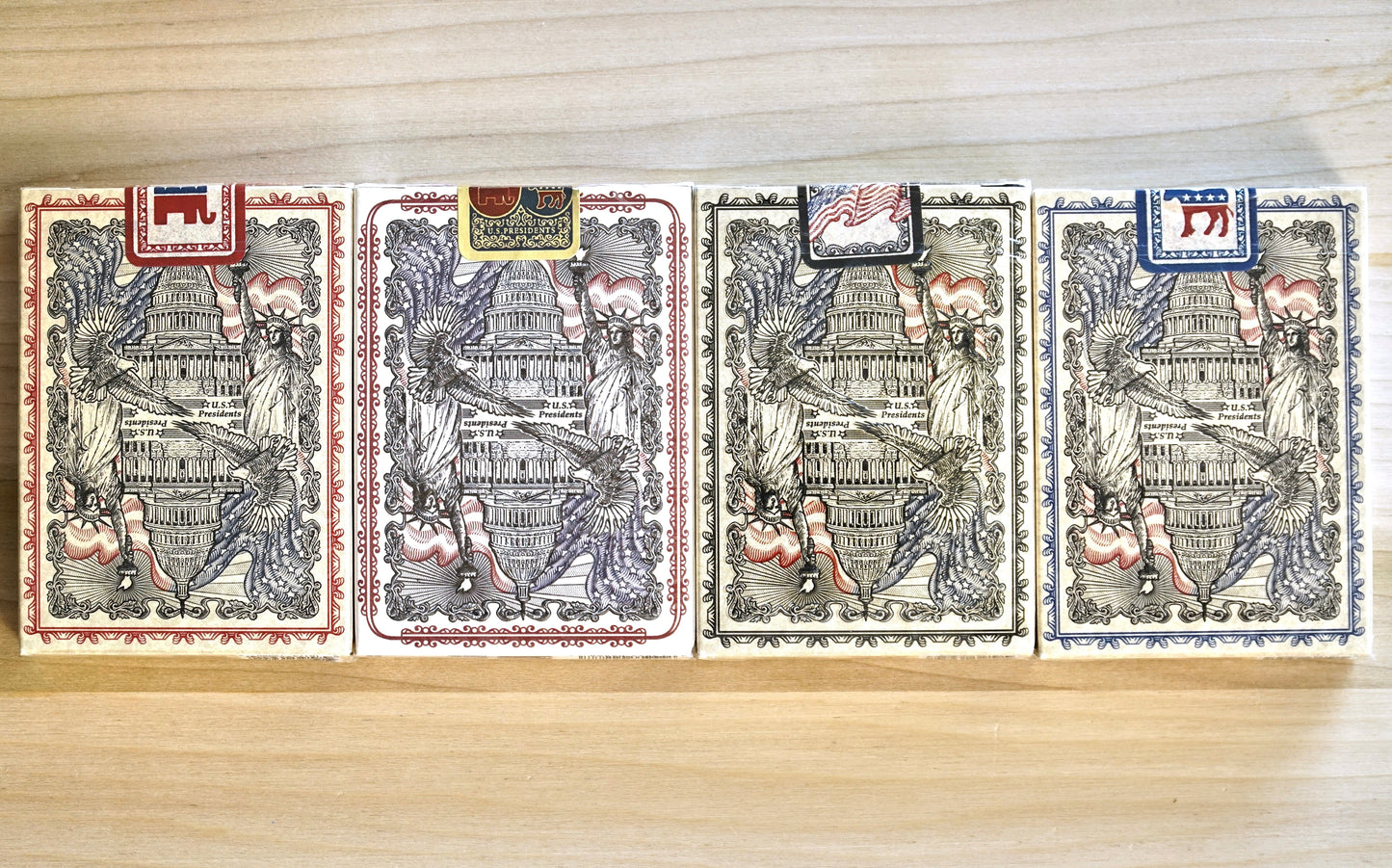Bicycle US Presidents Playing Cards - 4 deck set