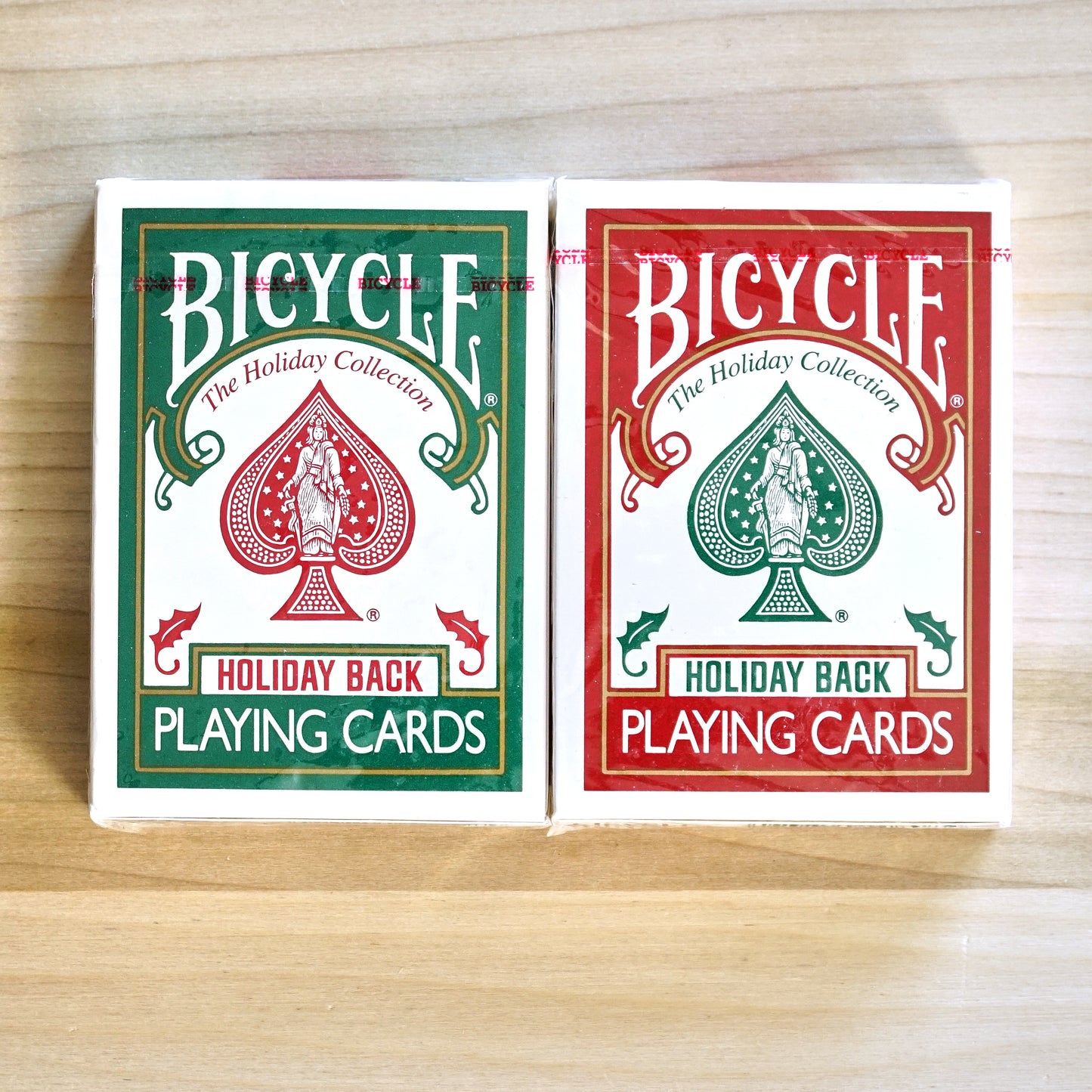 Bicycle Holiday Back Playing Cards - Red Seal