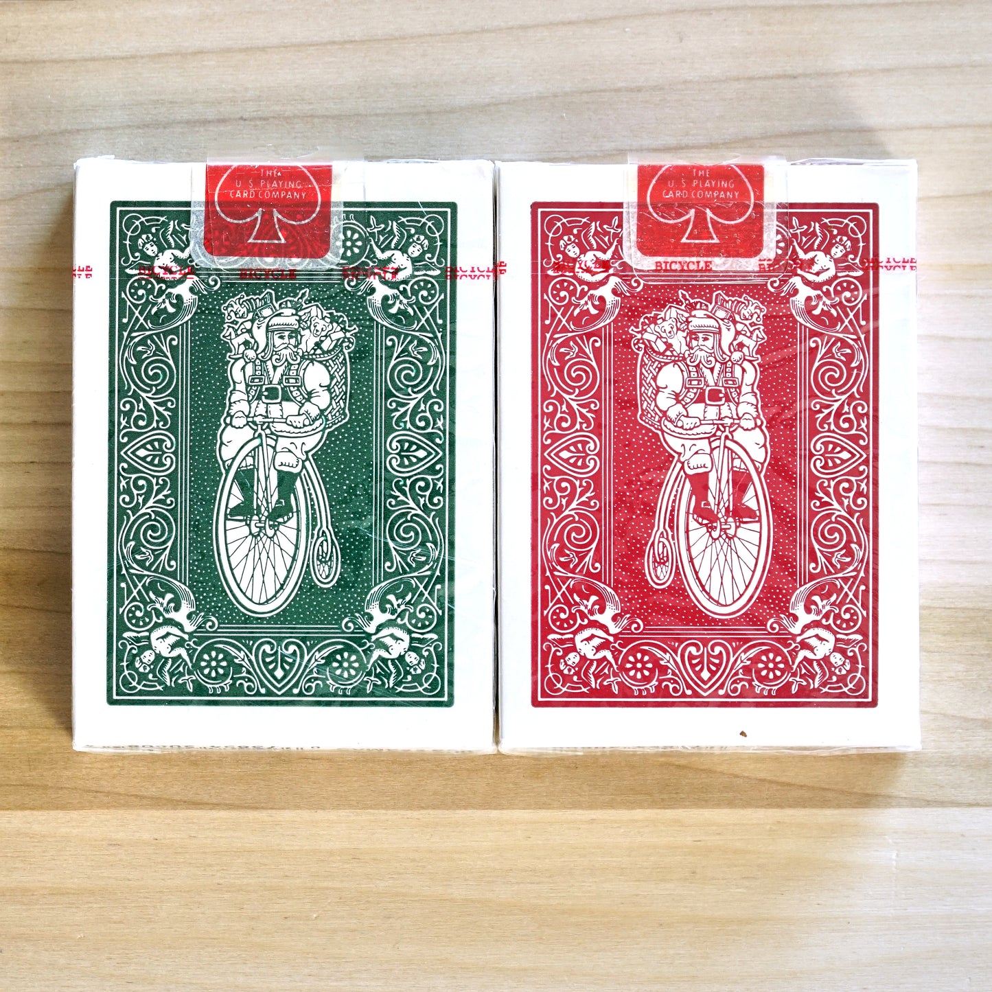 Bicycle Santa Back Playing Cards - 2 deck set - Red Seal