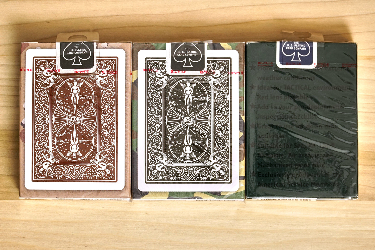 Bicycle Tactical Field Playing Cards - Set of 3 V1 Blue Seal and V2 Black Seal