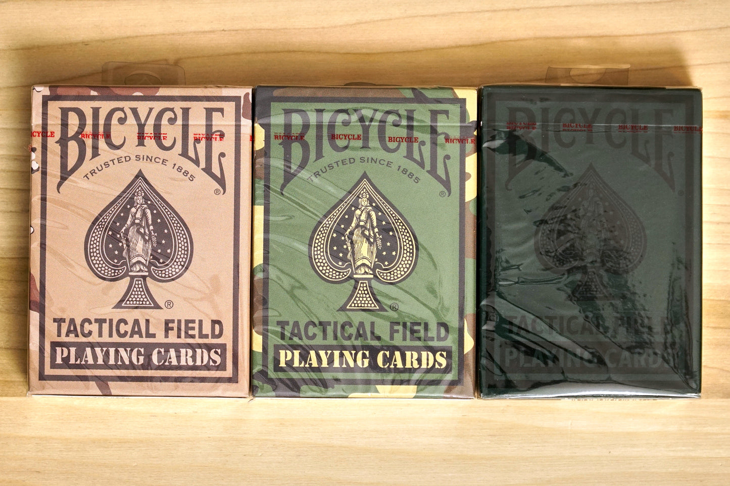 Bicycle Tactical Field Playing Cards - Set of 3 V1 Blue Seal and V2 Black Seal